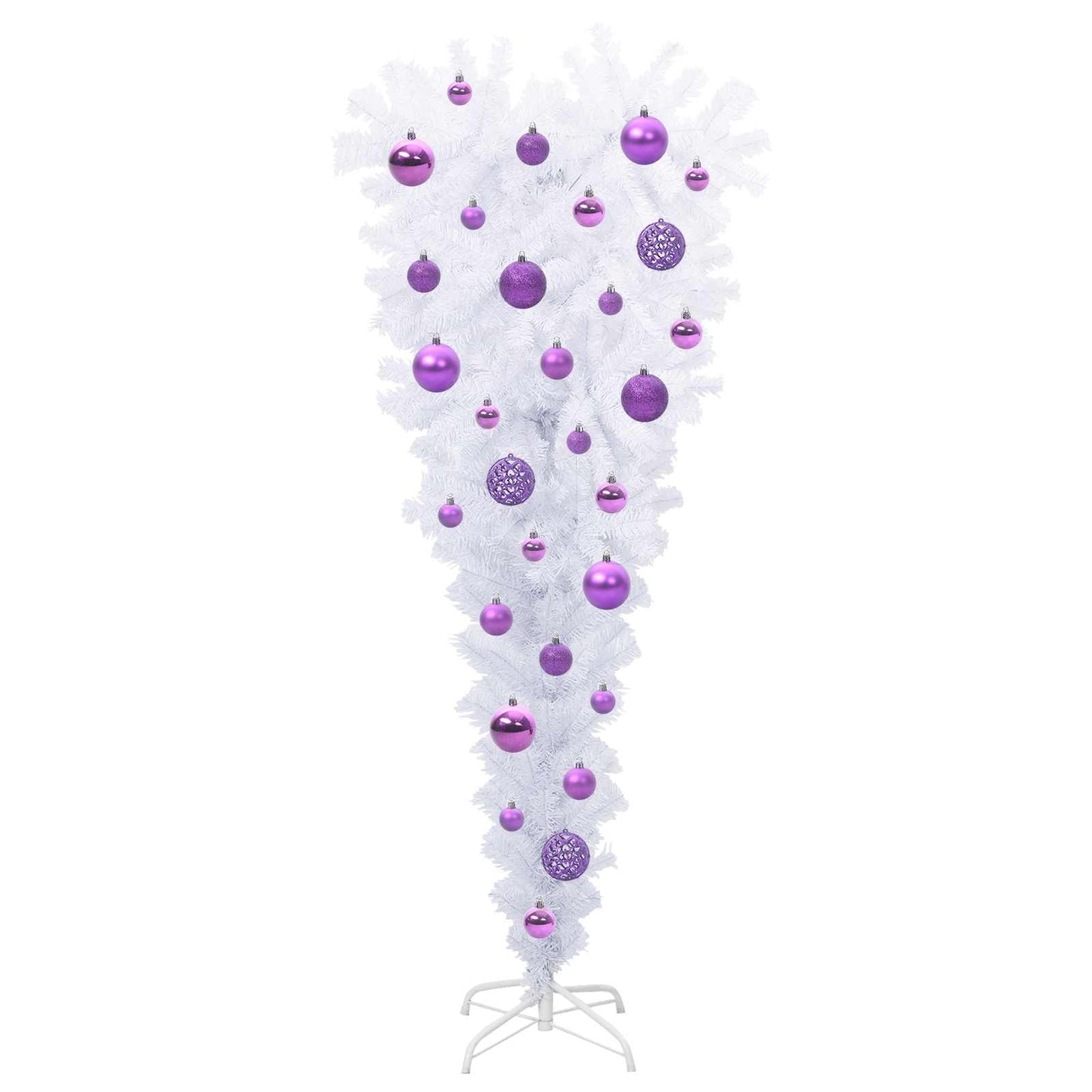 vidaXL Künstlicher Weihnachtsbaum Weiß 120 cm PVC und Stahl