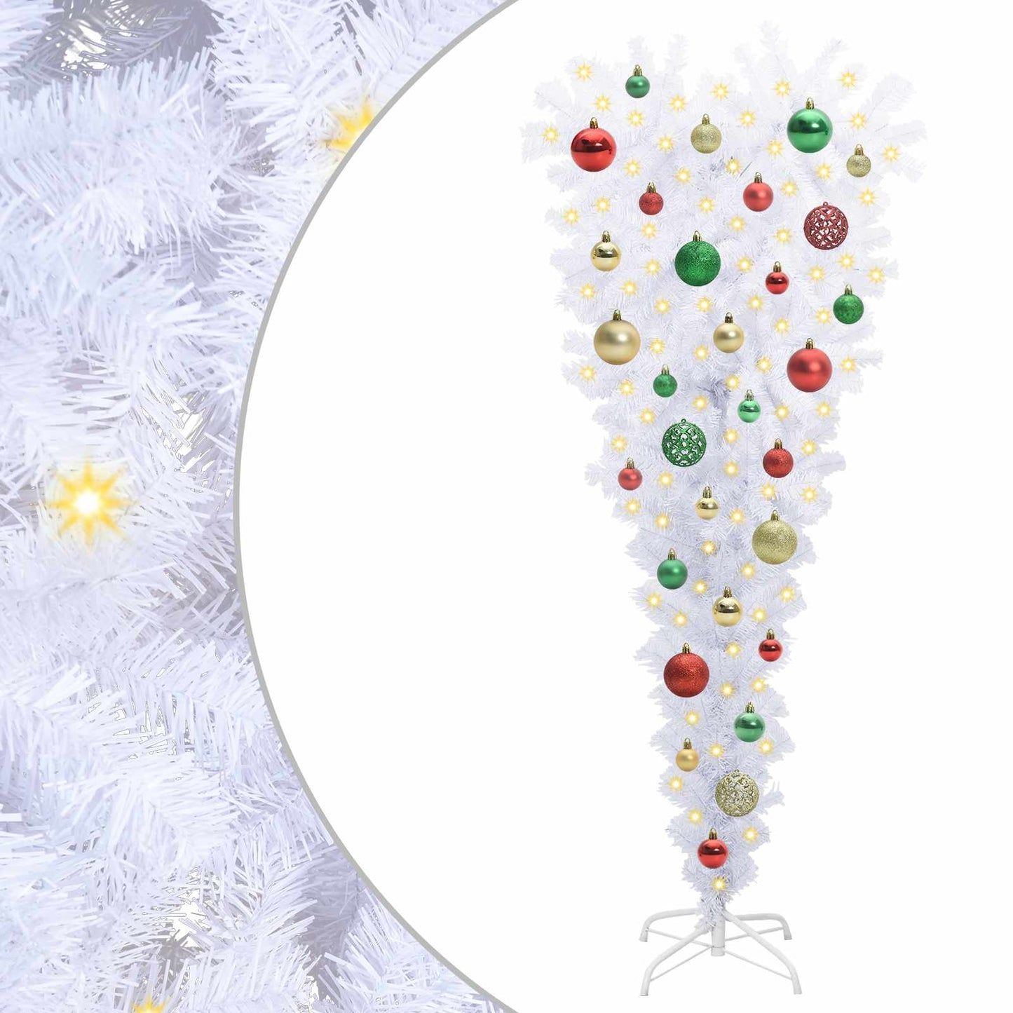 vidaXL Künstlicher Weihnachtsbaum Weiß 120 cm PVC und Stahl