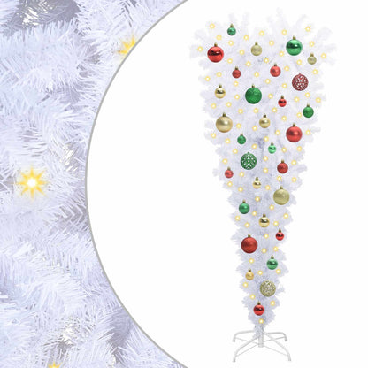 vidaXL Künstlicher Weihnachtsbaum Weiß 120 cm PVC und Stahl