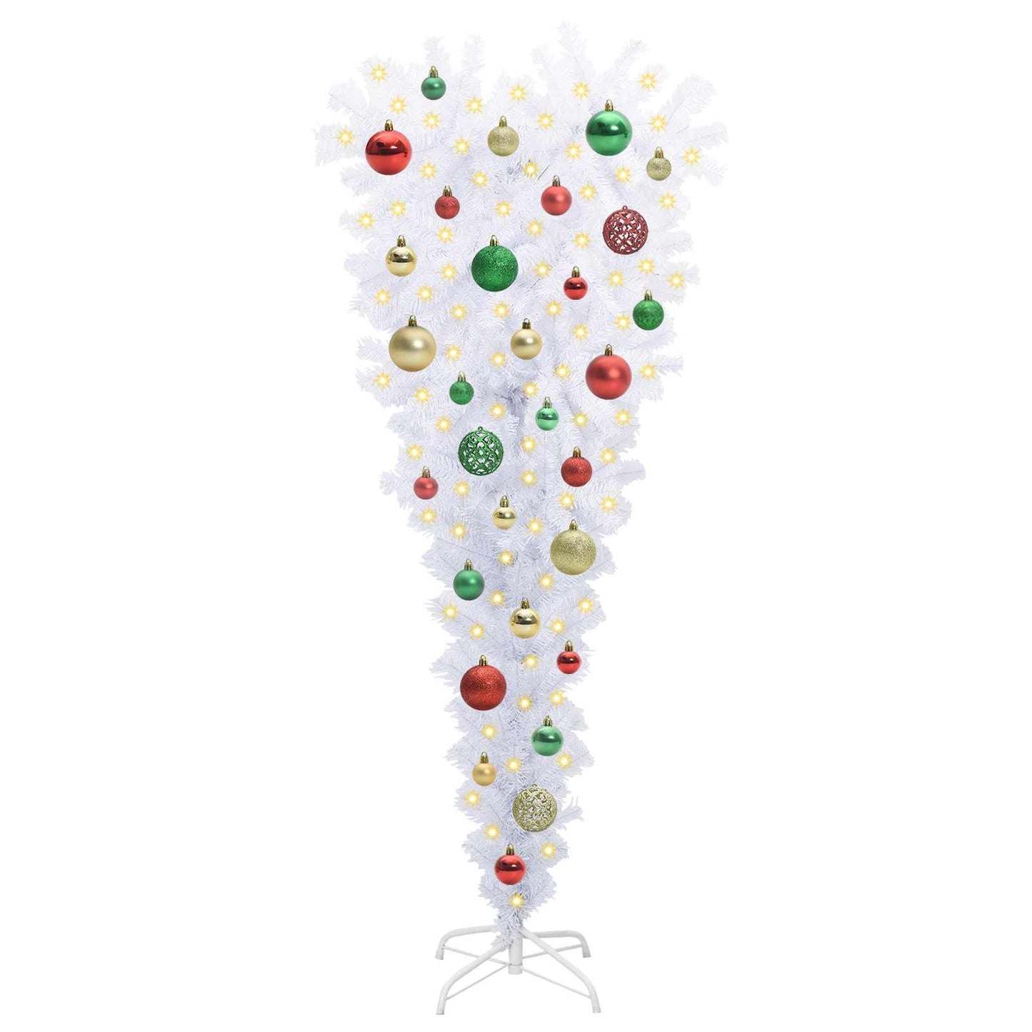 vidaXL Künstlicher Weihnachtsbaum Weiß 120 cm PVC und Stahl