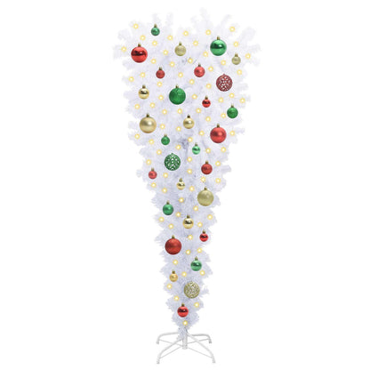 vidaXL Künstlicher Weihnachtsbaum Weiß 120 cm PVC und Stahl
