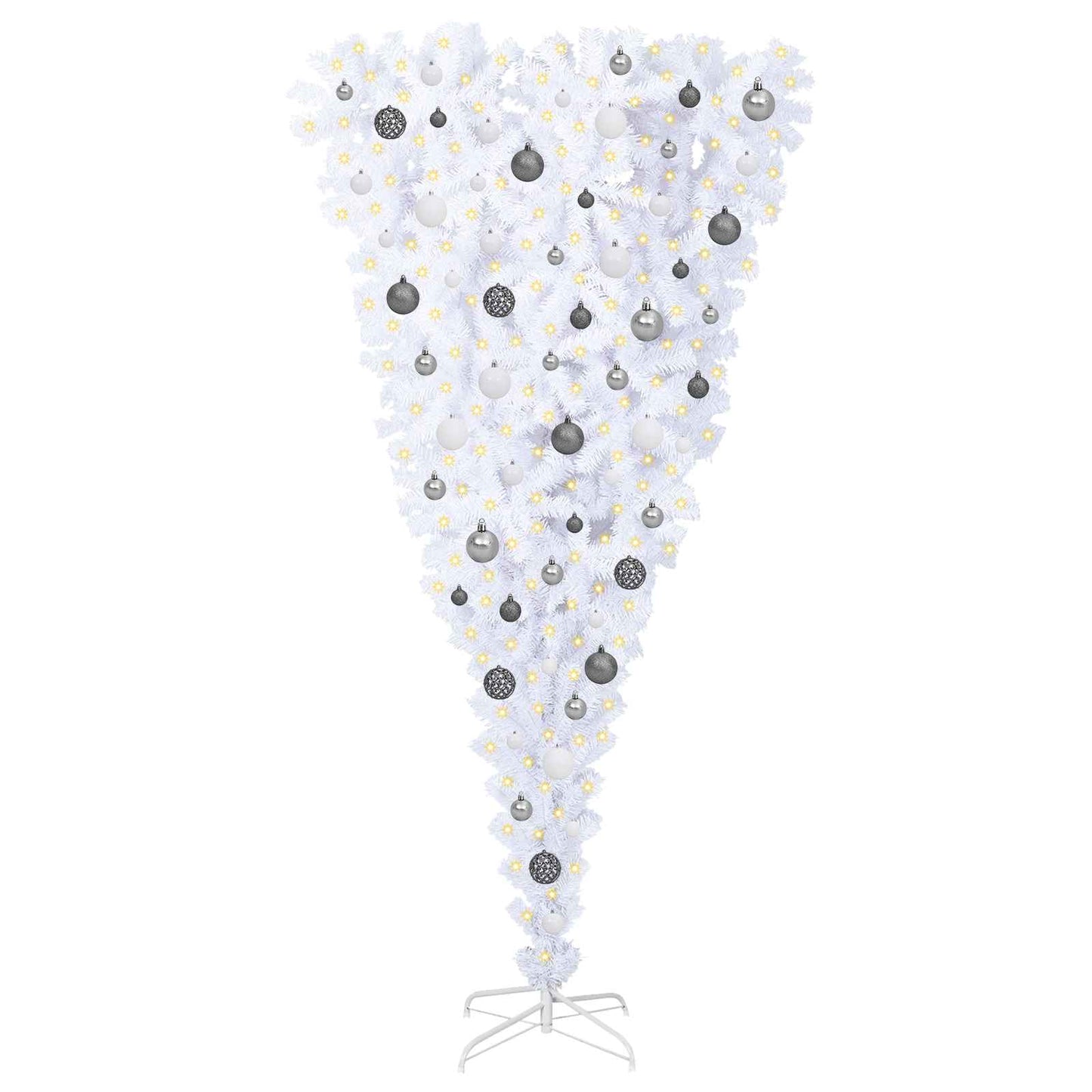 vidaXL Künstlicher Weihnachtsbaum Weiß 180 cm PVC und Stahl