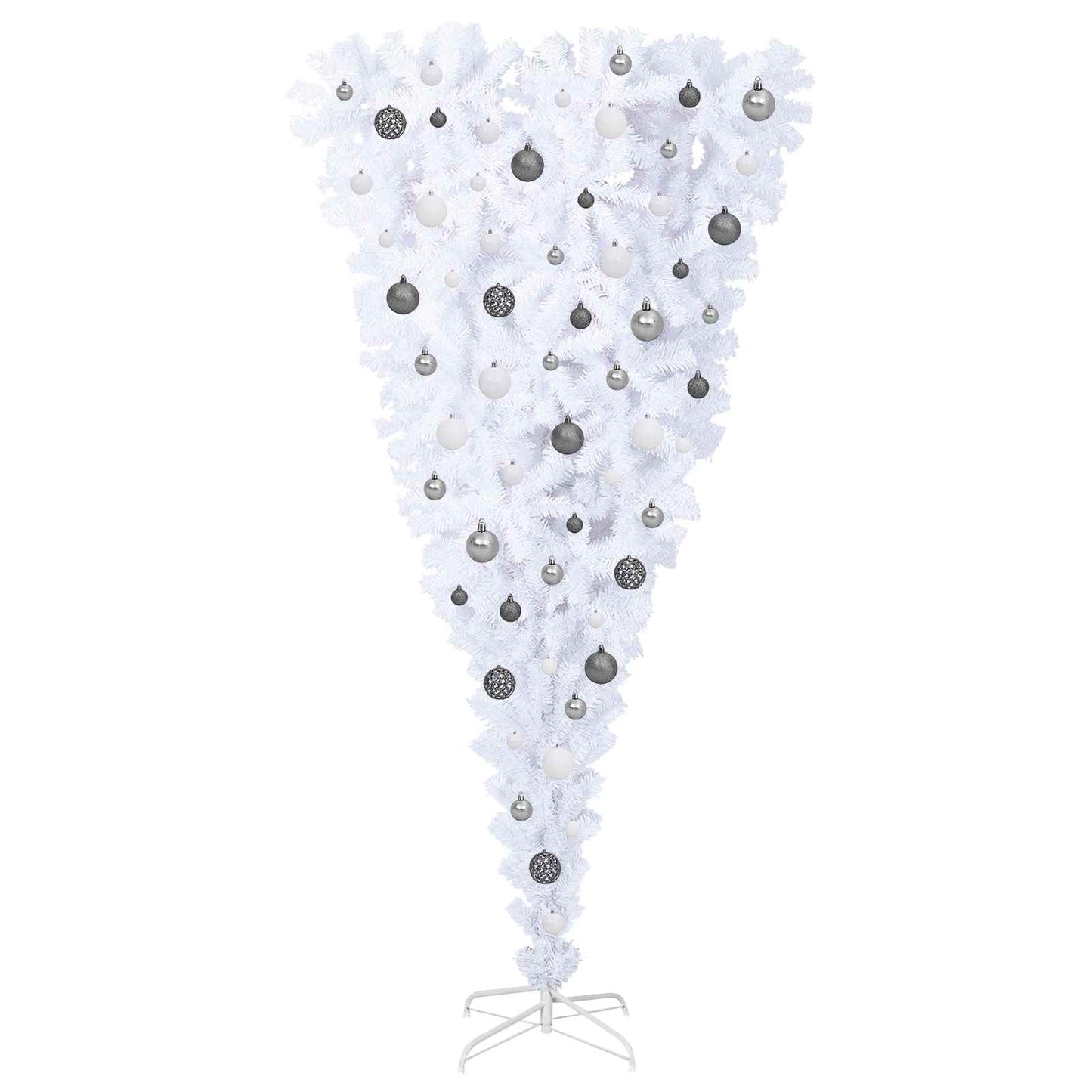 vidaXL Künstlicher Weihnachtsbaum Weiß 180 cm PVC und Stahl
