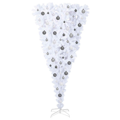 vidaXL Künstlicher Weihnachtsbaum Weiß 180 cm PVC und Stahl