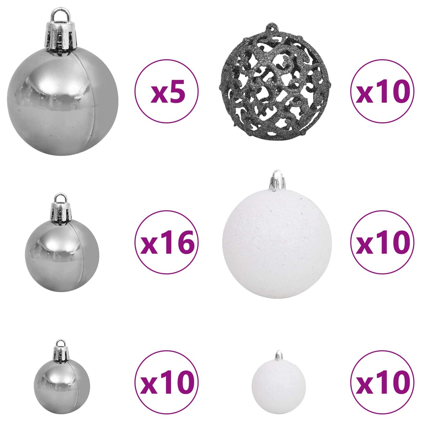 vidaXL Künstlicher Weihnachtsbaum Weiß 180 cm PVC und Stahl