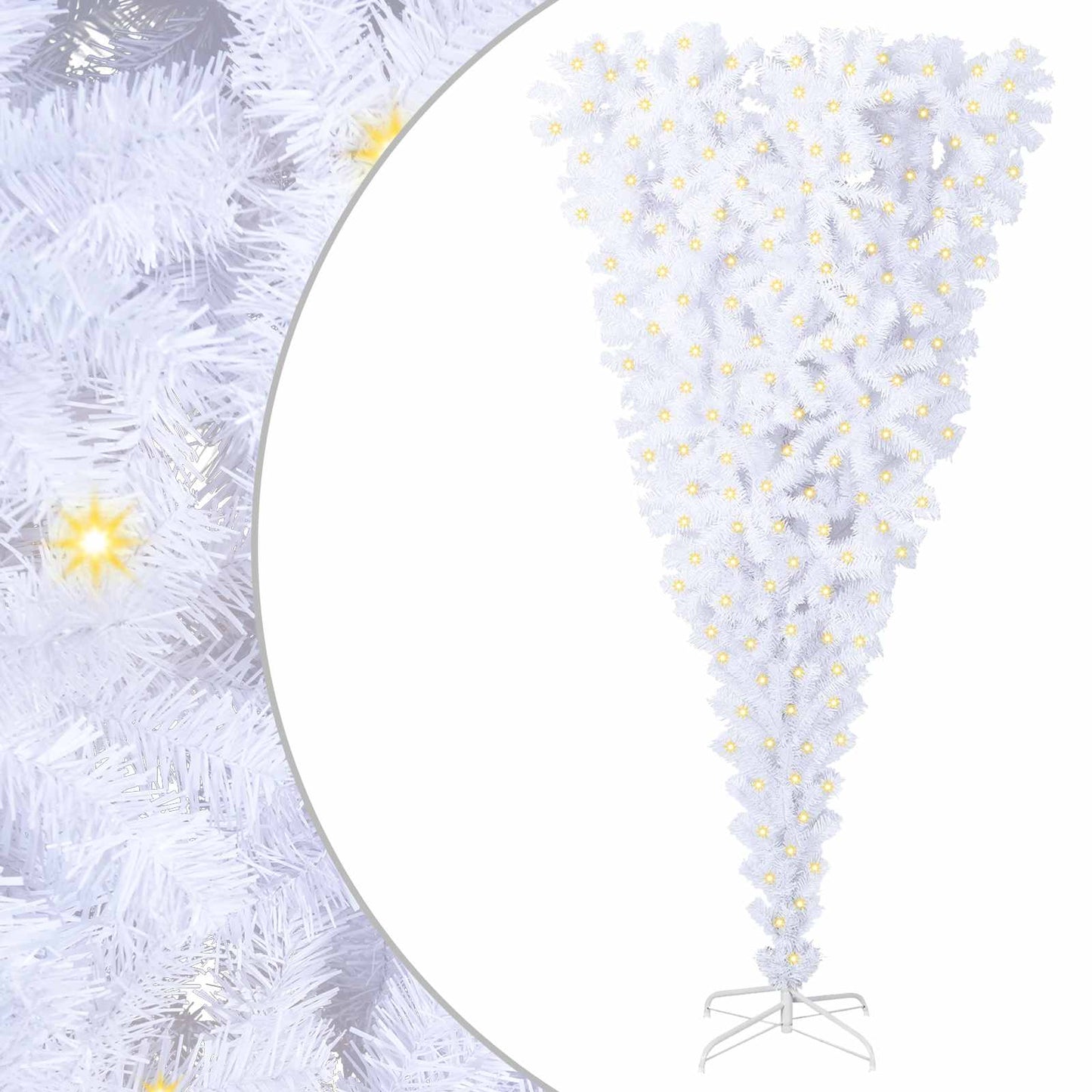 vidaXL Künstlicher Weihnachtsbaum Weiß 210 cm PVC und Stahl