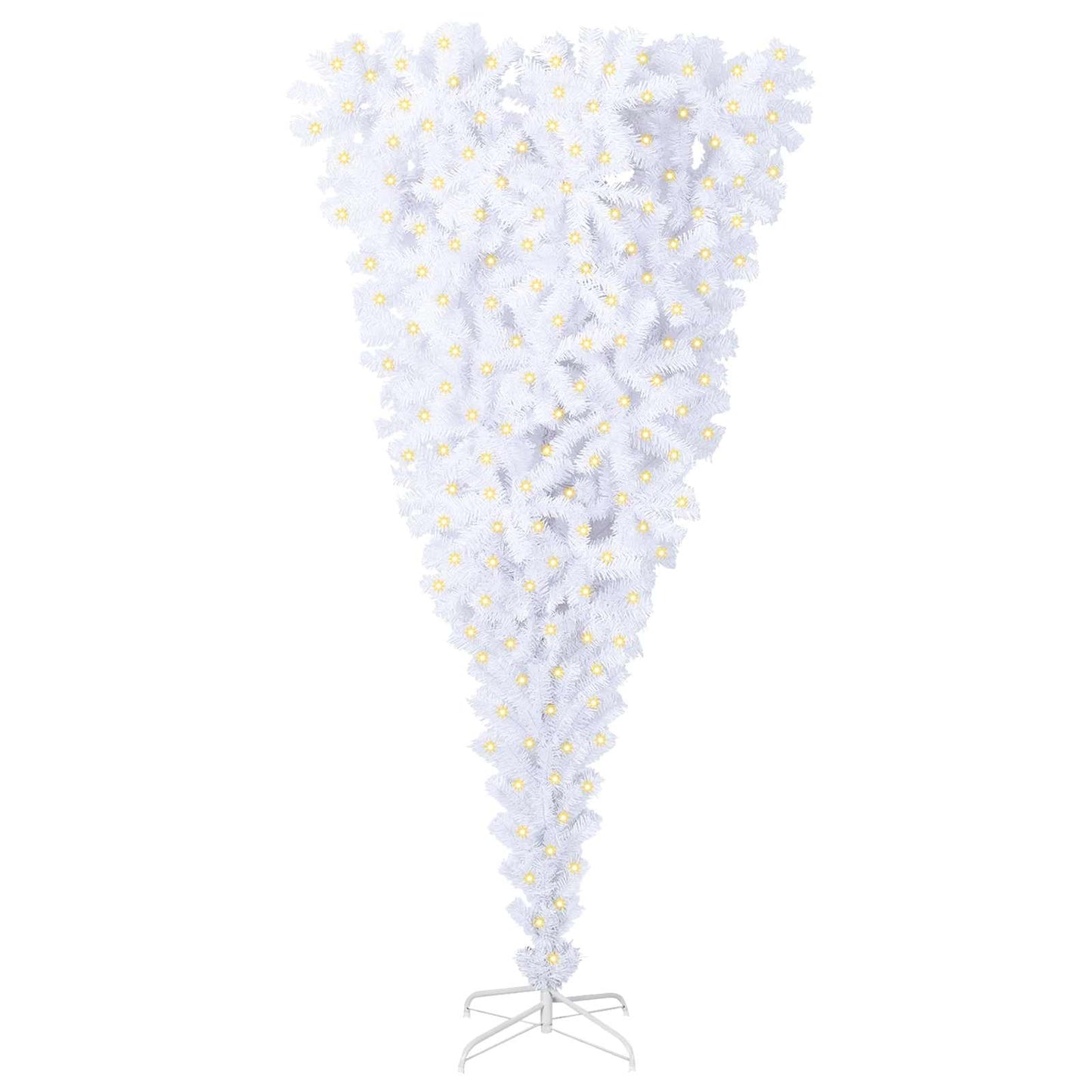 vidaXL Künstlicher Weihnachtsbaum Weiß 210 cm PVC und Stahl