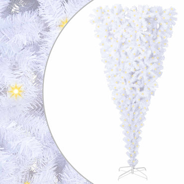 vidaXL Künstlicher Weihnachtsbaum Weiß 240 cm PVC und Stahl
