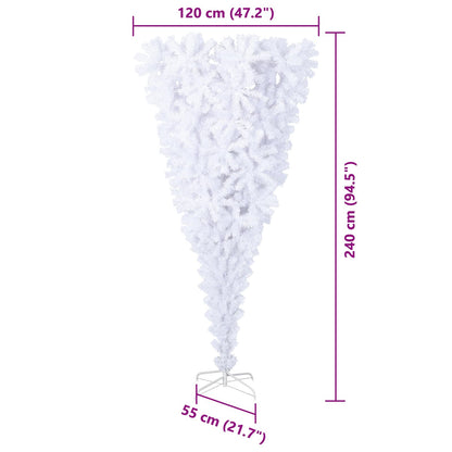 vidaXL Künstlicher Weihnachtsbaum Weiß 240 cm PVC und Stahl