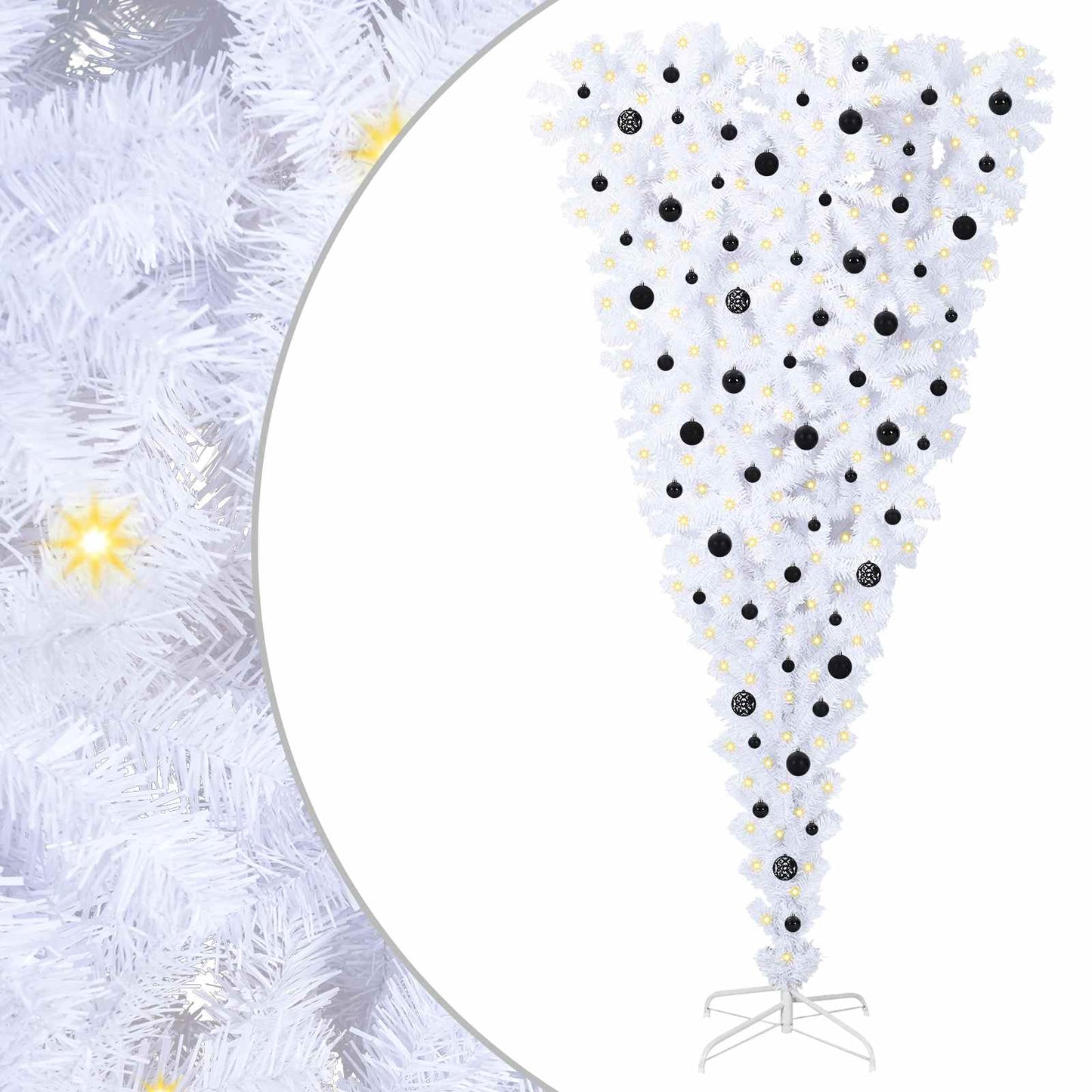 vidaXL Künstlicher Weihnachtsbaum Weiß 240 cm PVC und Stahl