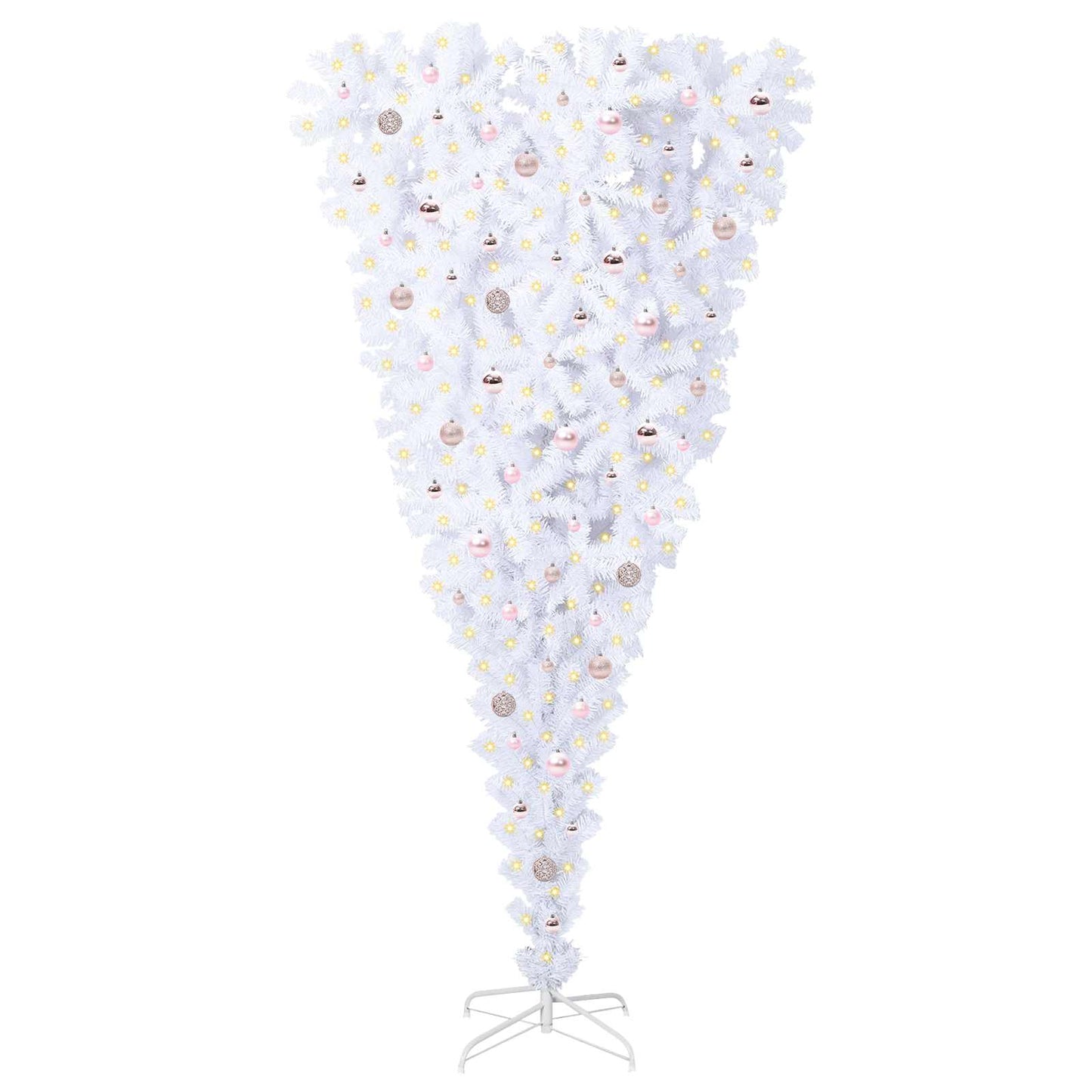 vidaXL Künstlicher Weihnachtsbaum Weiß 240 cm PVC und Stahl