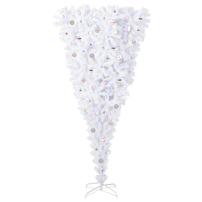vidaXL Künstlicher Weihnachtsbaum Weiß 240 cm PVC und Stahl