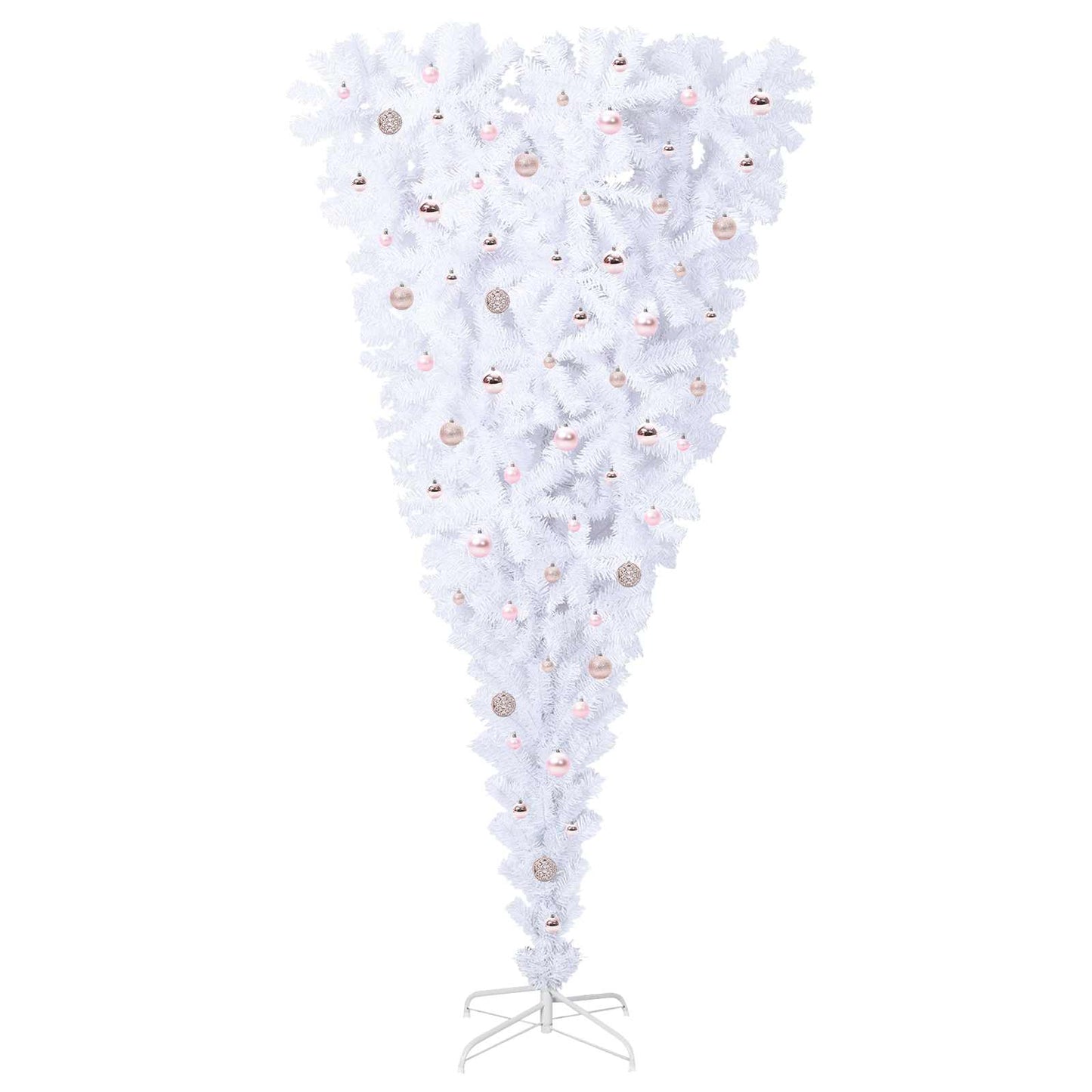 vidaXL Künstlicher Weihnachtsbaum Weiß 240 cm PVC und Stahl