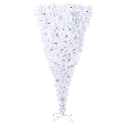 vidaXL Künstlicher Weihnachtsbaum Weiß 240 cm PVC und Stahl