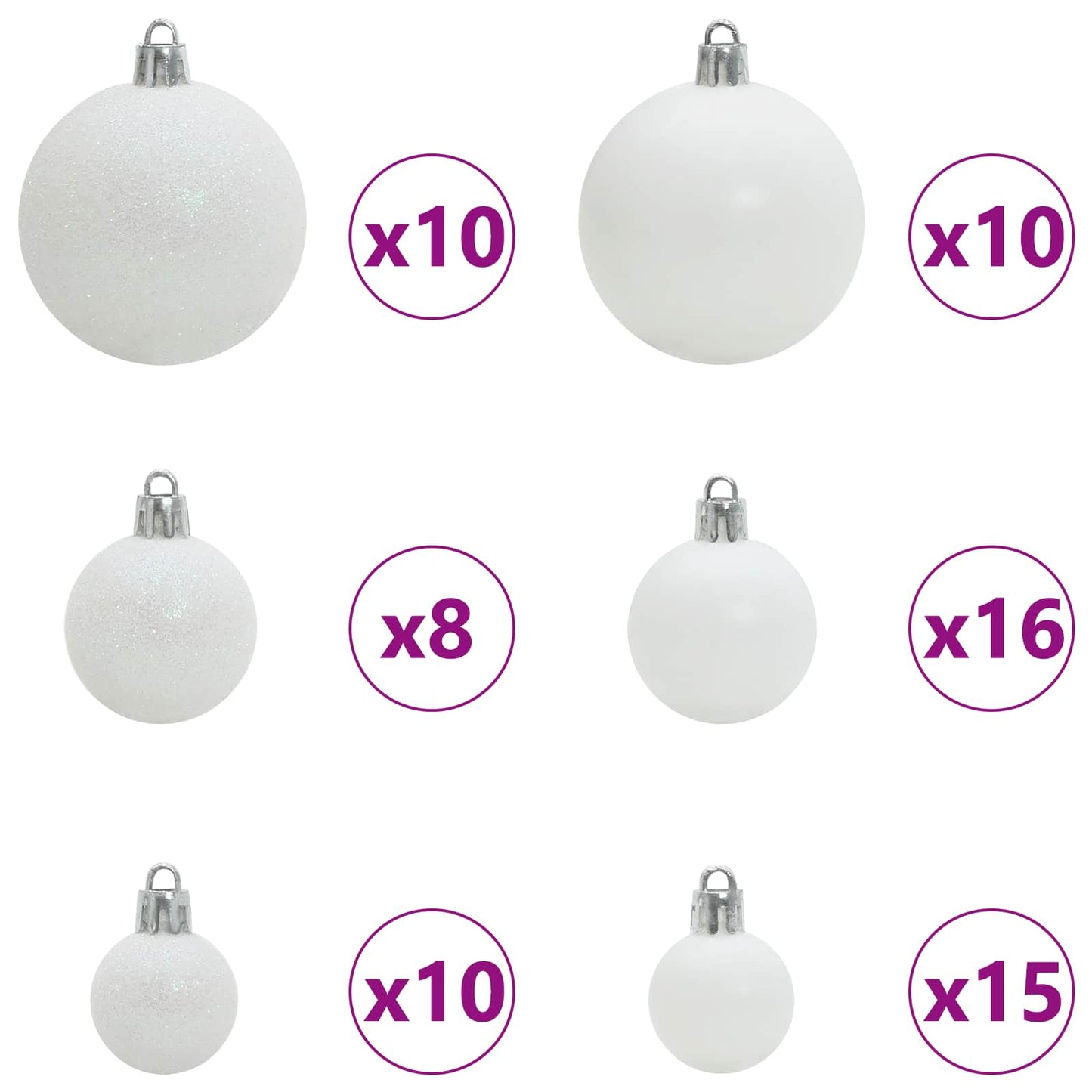 vidaXL Künstlicher Weihnachtsbaum Weiß 240 cm PVC und Stahl