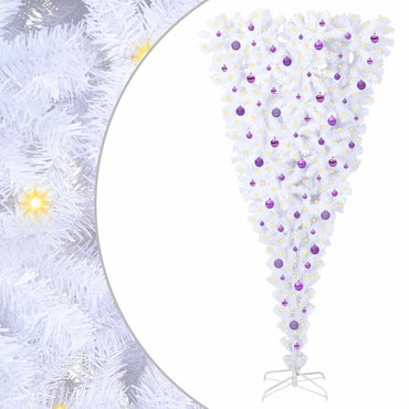 vidaXL Künstlicher Weihnachtsbaum Weiß 240 cm PVC und Stahl