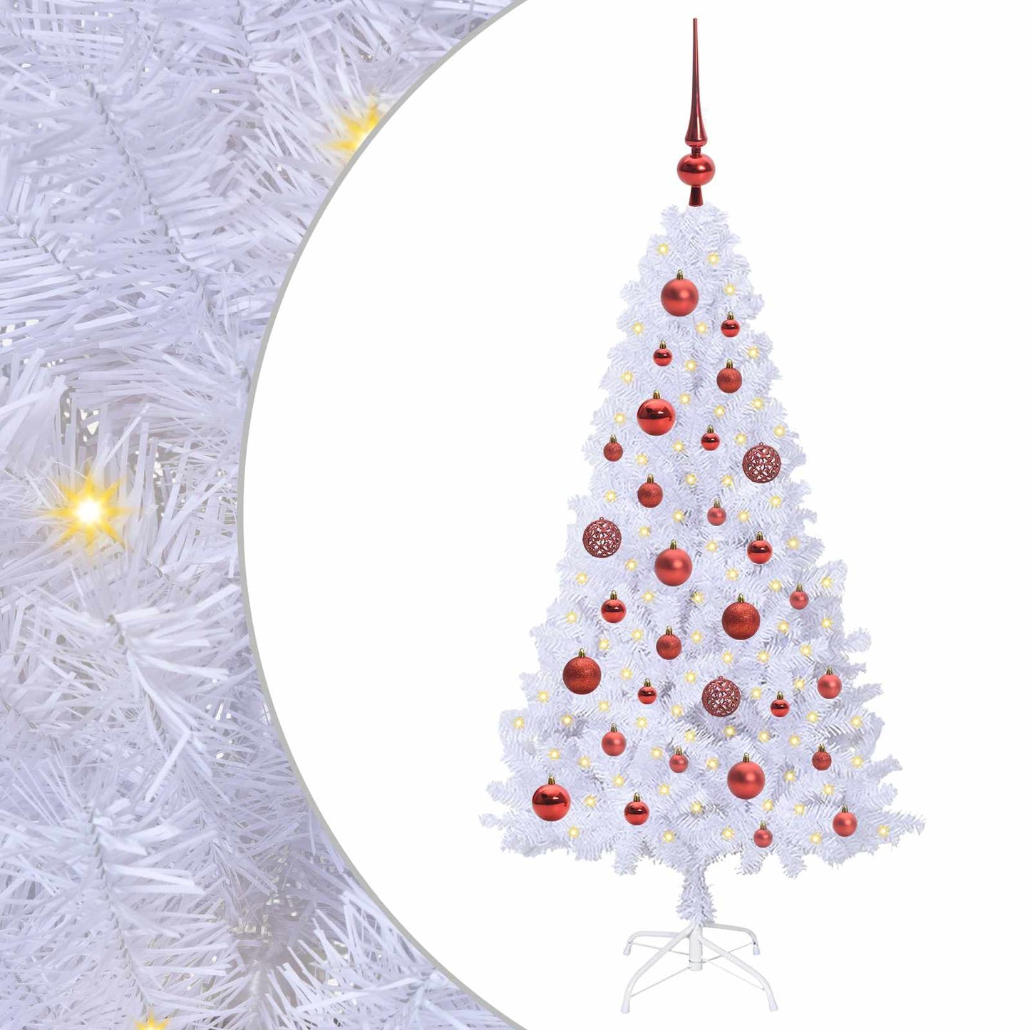 vidaXL Künstlicher Weihnachtsbaum Weiß 120 cm PVC und Stahl