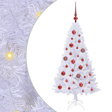 vidaXL Künstlicher Weihnachtsbaum Weiß 120 cm PVC und Stahl