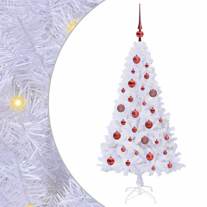 vidaXL Künstlicher Weihnachtsbaum Weiß 120 cm PVC und Stahl
