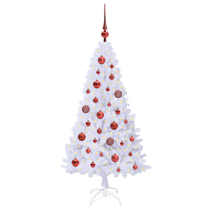 vidaXL Künstlicher Weihnachtsbaum Weiß 120 cm PVC und Stahl