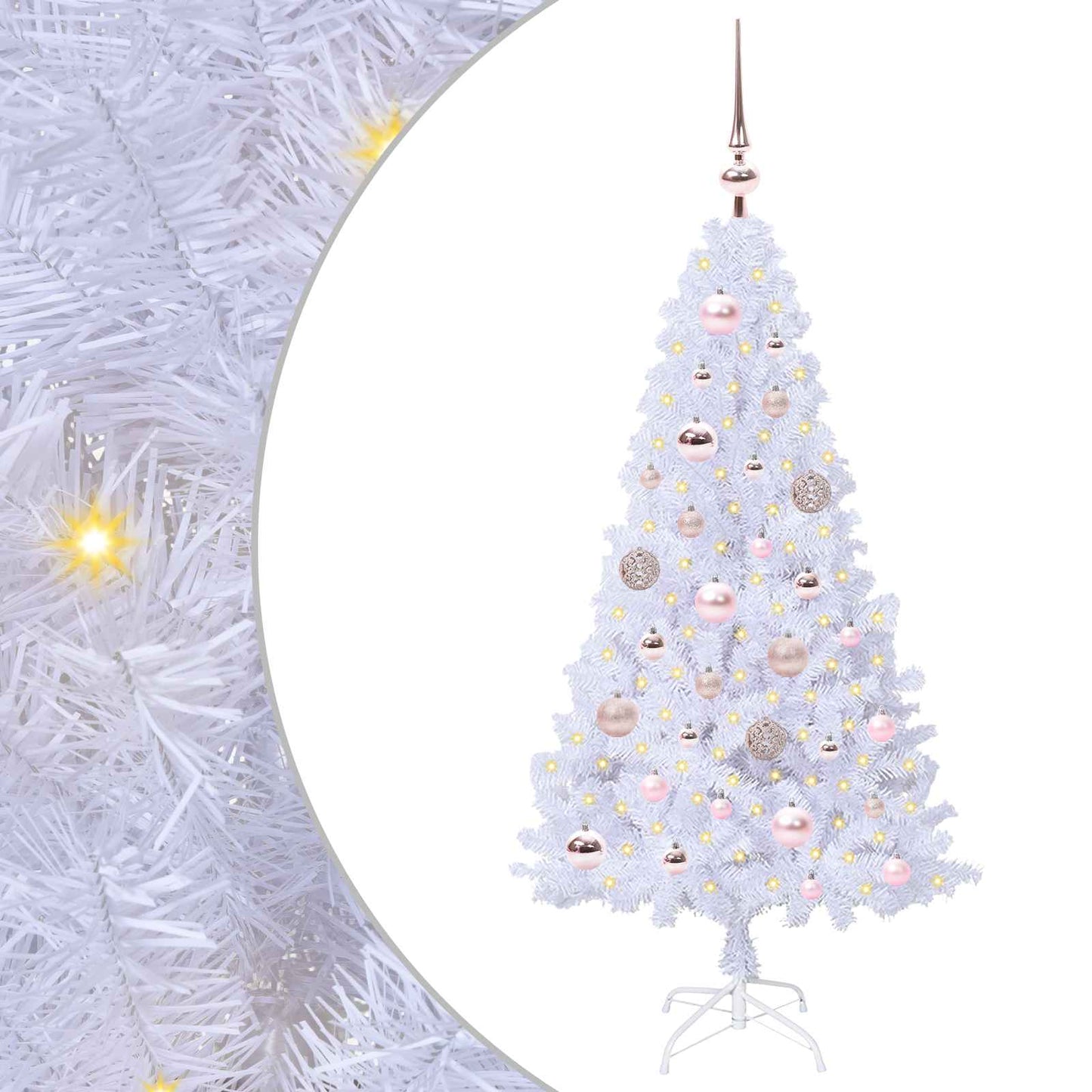 vidaXL Künstlicher Weihnachtsbaum Weiß 120 cm PVC und Stahl