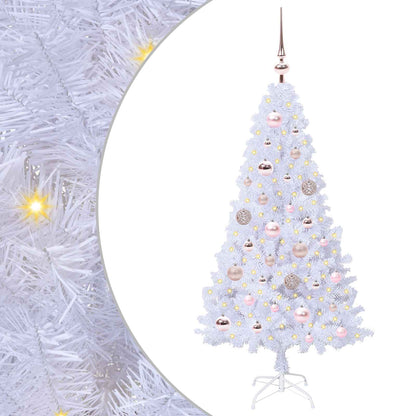 vidaXL Künstlicher Weihnachtsbaum Weiß 120 cm PVC und Stahl