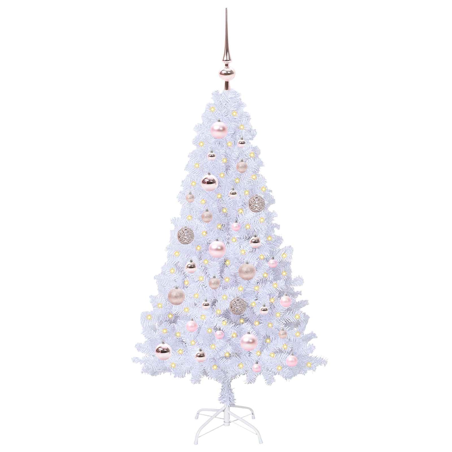vidaXL Künstlicher Weihnachtsbaum Weiß 120 cm PVC und Stahl