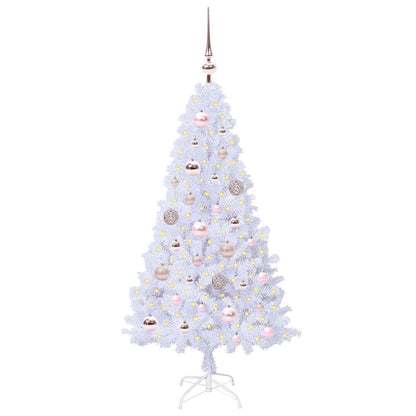 vidaXL Künstlicher Weihnachtsbaum Weiß 120 cm PVC und Stahl