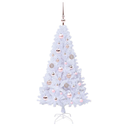 vidaXL Künstlicher Weihnachtsbaum Weiß 120 cm PVC und Stahl