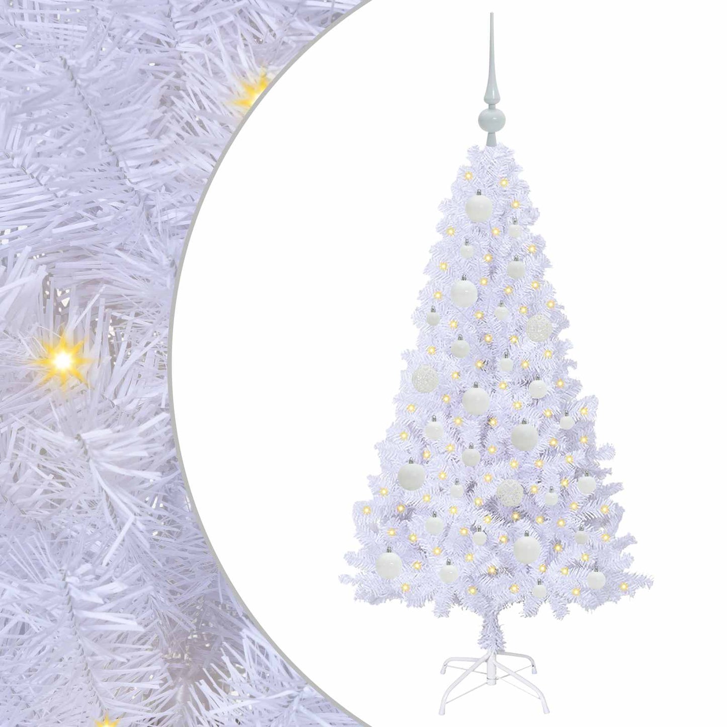 vidaXL Künstlicher Weihnachtsbaum Weiß 120 cm PVC und Stahl