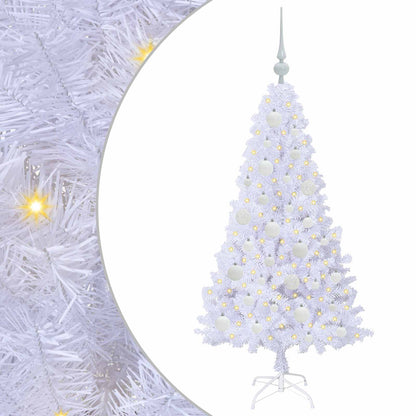 vidaXL Künstlicher Weihnachtsbaum Weiß 120 cm PVC und Stahl