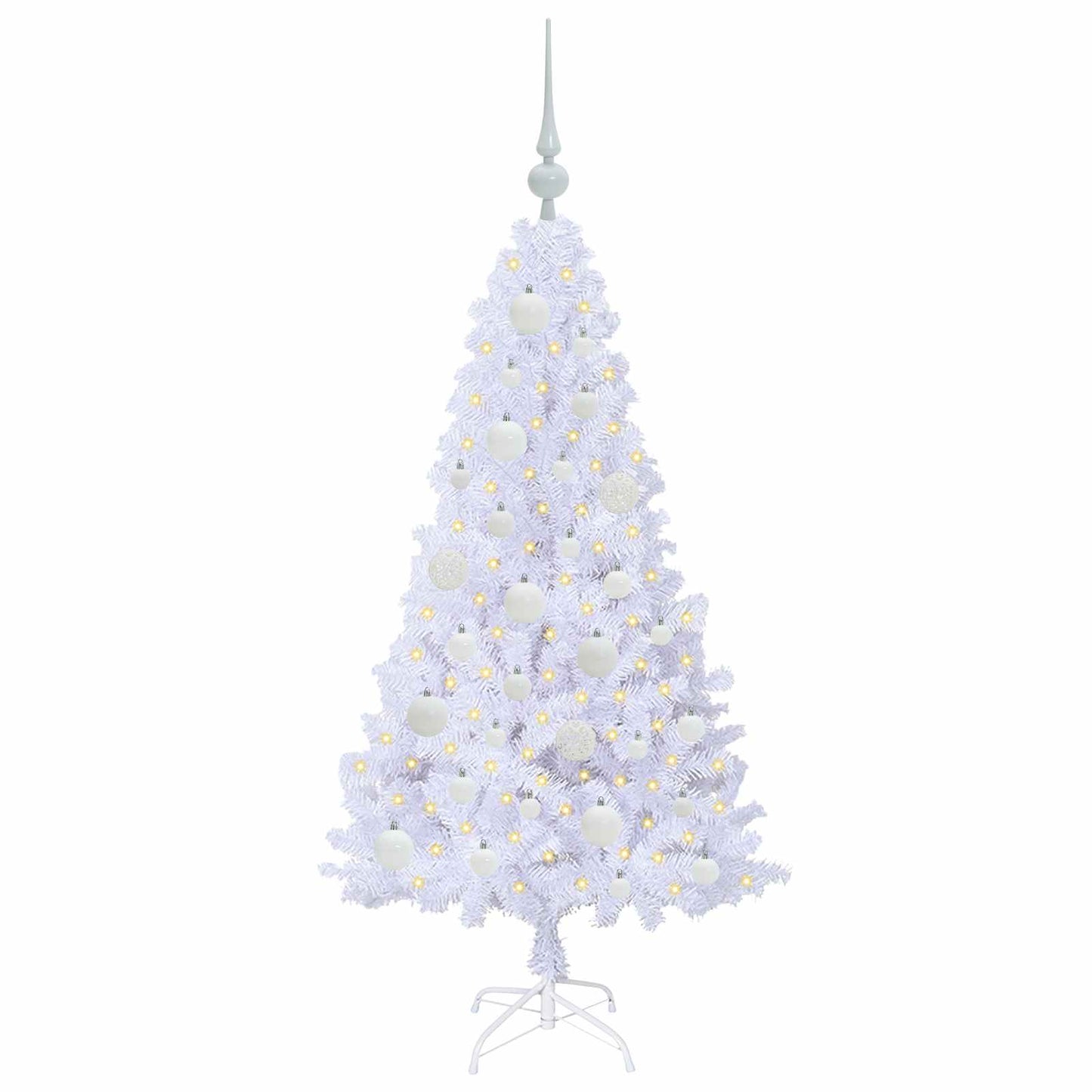vidaXL Künstlicher Weihnachtsbaum Weiß 120 cm PVC und Stahl