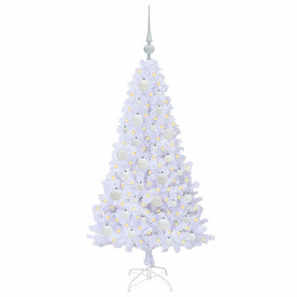 vidaXL Künstlicher Weihnachtsbaum Weiß 120 cm PVC und Stahl