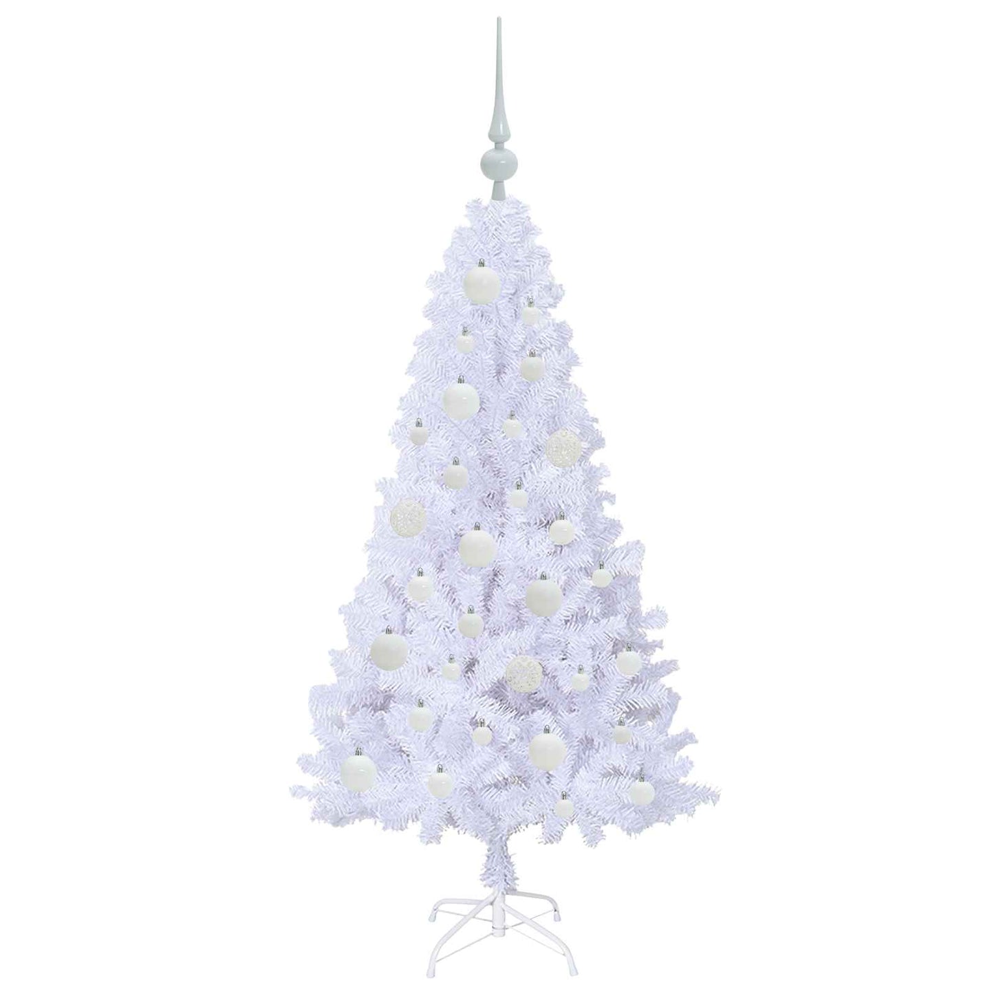 vidaXL Künstlicher Weihnachtsbaum Weiß 120 cm PVC und Stahl