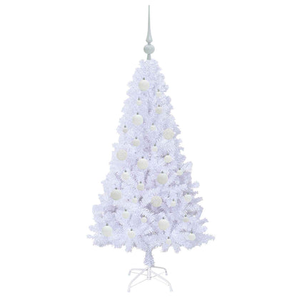 vidaXL Künstlicher Weihnachtsbaum Weiß 120 cm PVC und Stahl