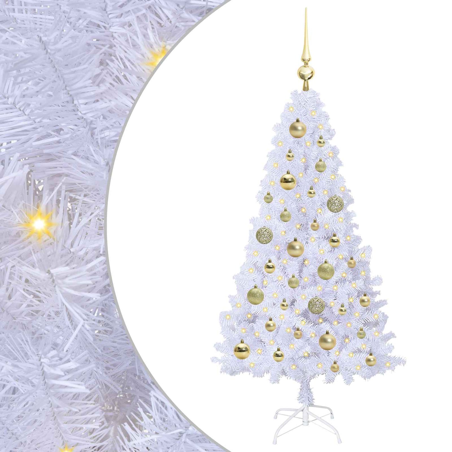 vidaXL Künstlicher Weihnachtsbaum Weiß 120 cm PVC und Stahl