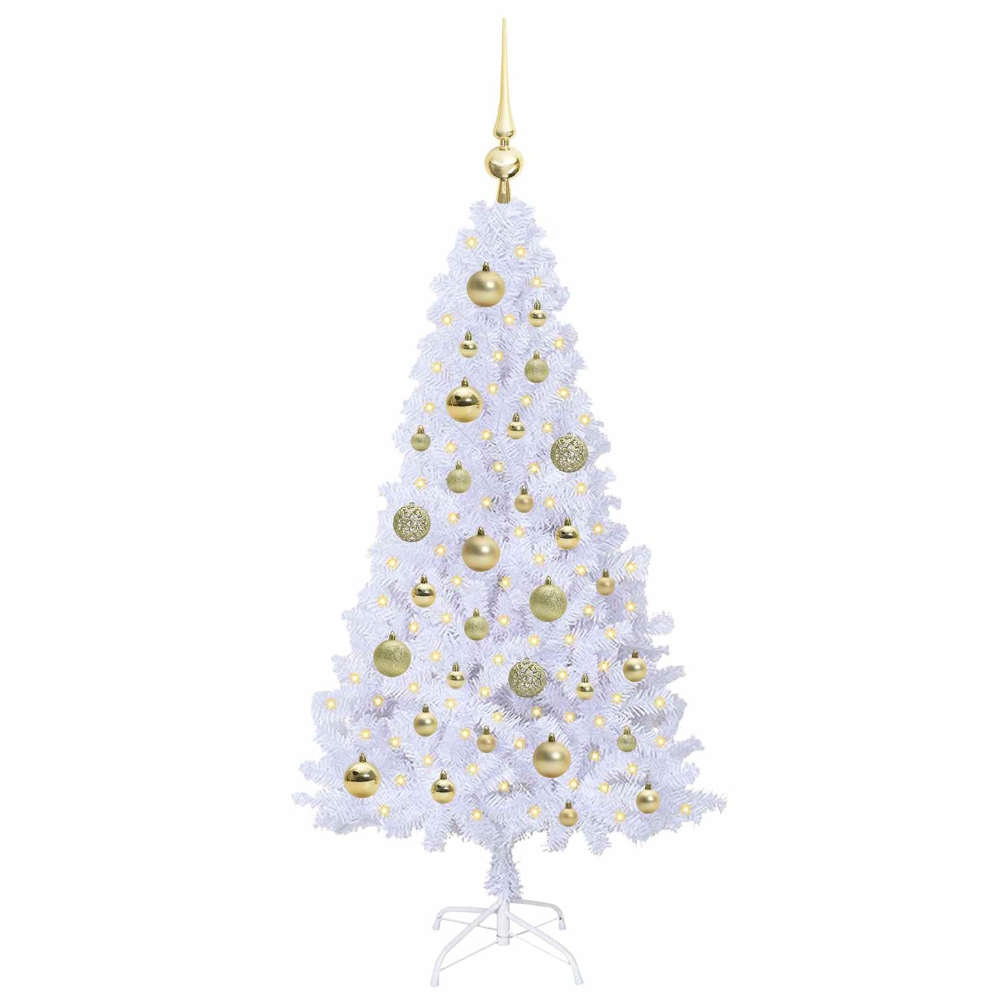 vidaXL Künstlicher Weihnachtsbaum Weiß 120 cm PVC und Stahl