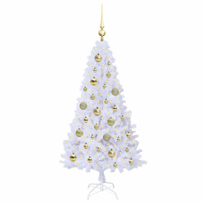 vidaXL Künstlicher Weihnachtsbaum Weiß 120 cm PVC und Stahl