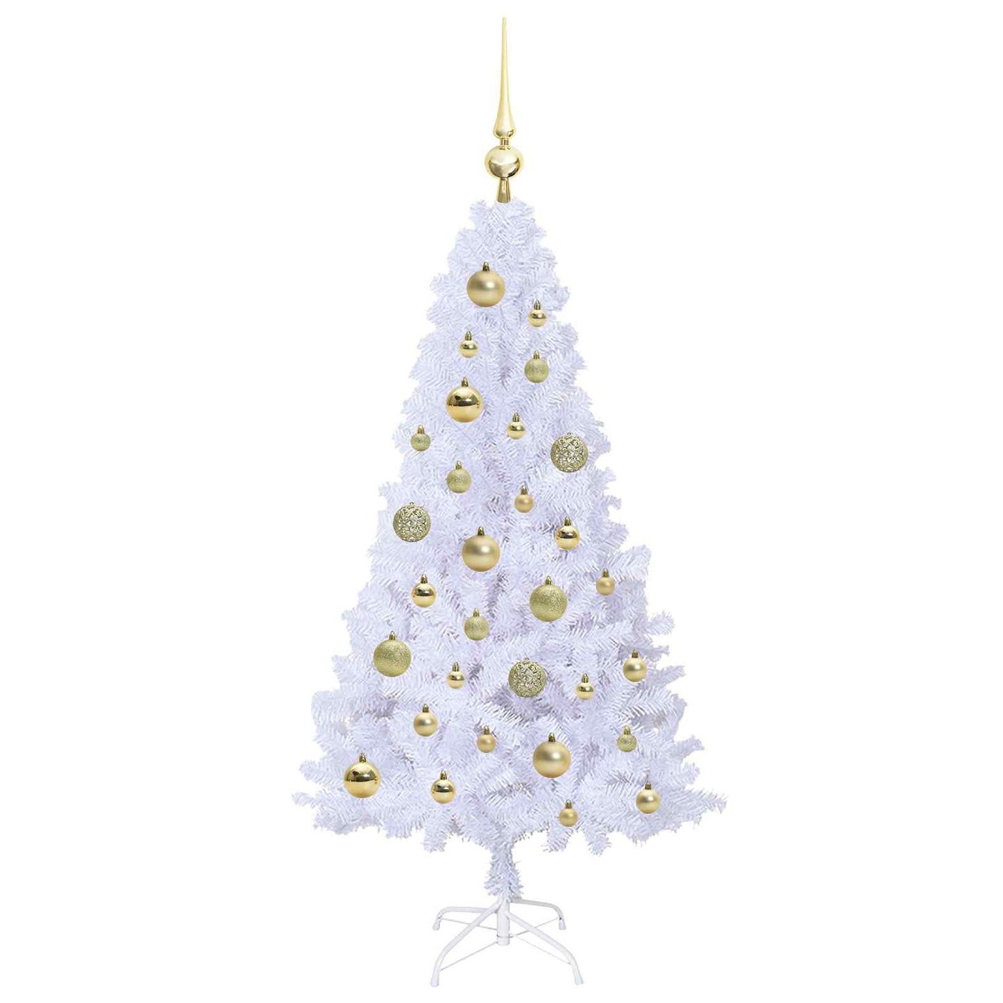 vidaXL Künstlicher Weihnachtsbaum Weiß 120 cm PVC und Stahl