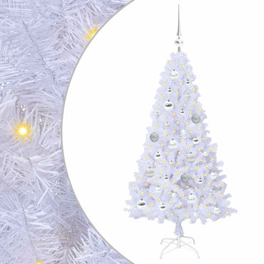 vidaXL Künstlicher Weihnachtsbaum Weiß 120 cm PVC und Stahl