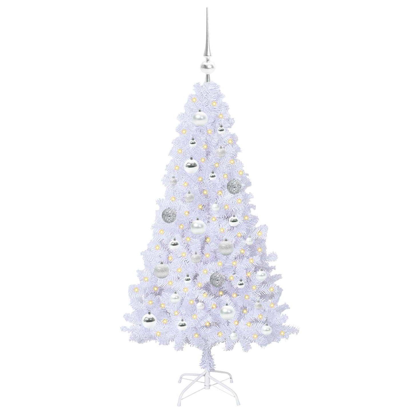 Künstlicher Weihnachtsbaum Weiß 120 cm PVC und Stahl