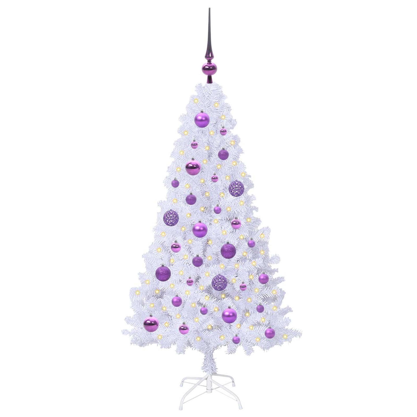 Künstlicher Weihnachtsbaum Weiß 120 cm PVC und Stahl