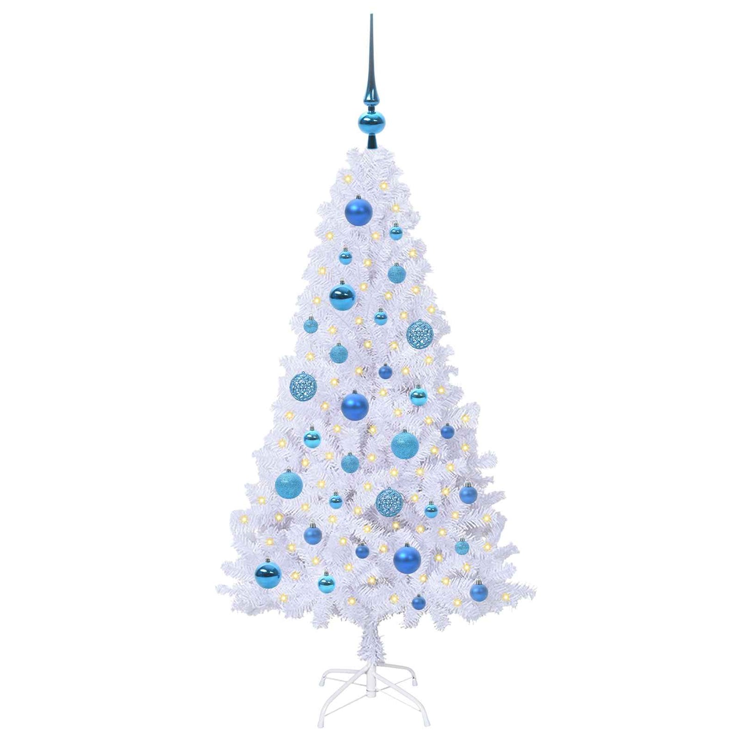 vidaXL Künstlicher Weihnachtsbaum Weiß 120 cm PVC und Stahl