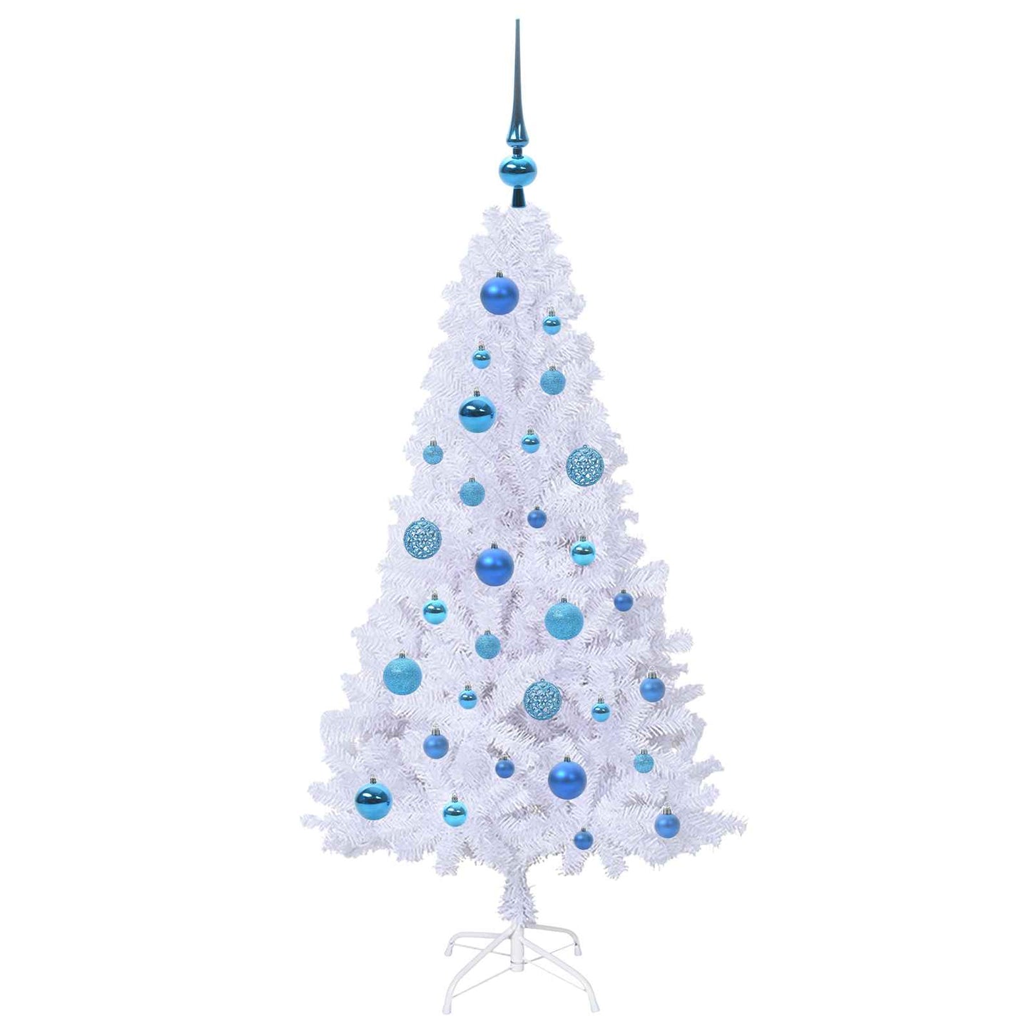 vidaXL Künstlicher Weihnachtsbaum Weiß 120 cm PVC und Stahl