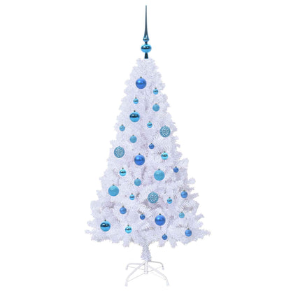 vidaXL Künstlicher Weihnachtsbaum Weiß 120 cm PVC und Stahl