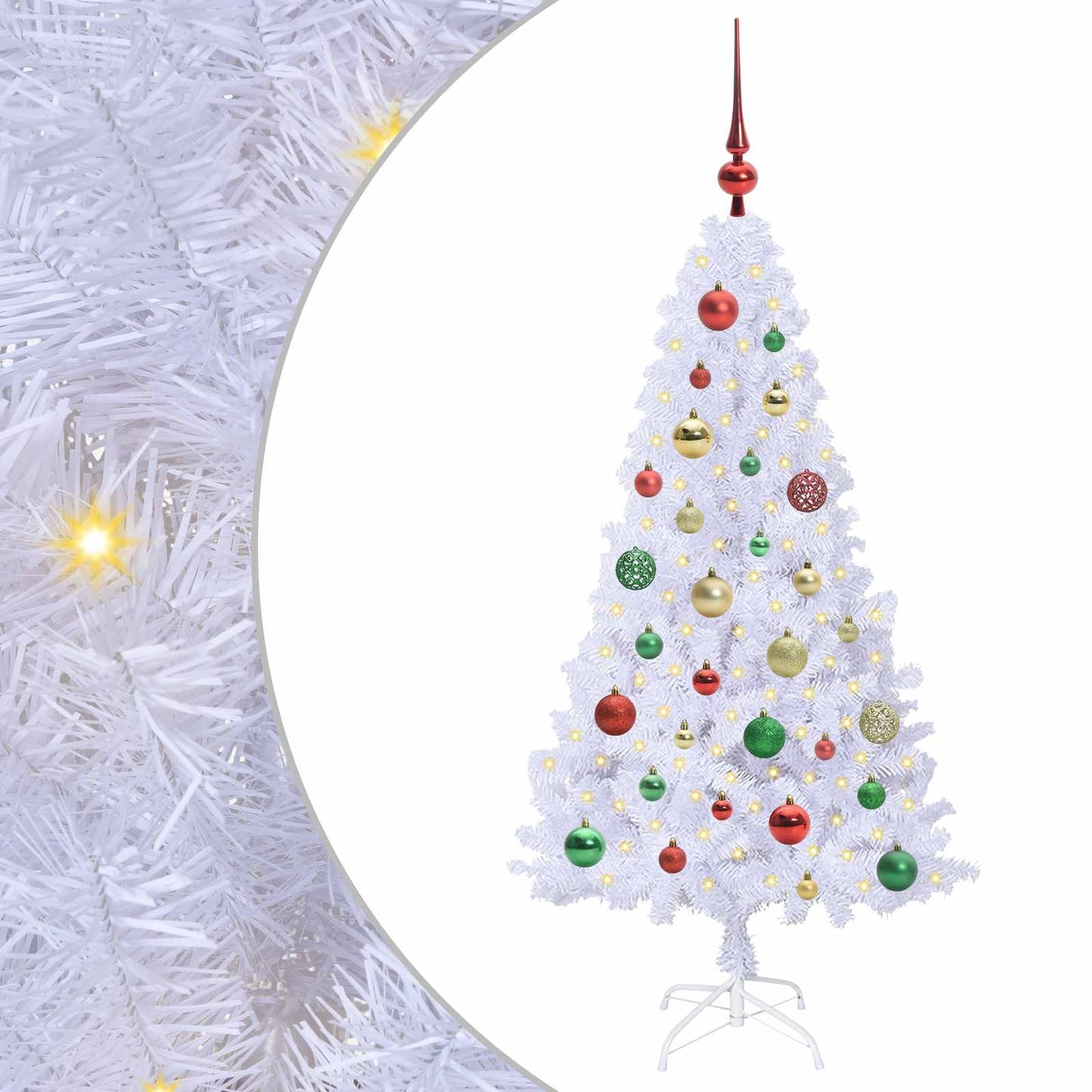 vidaXL Künstlicher Weihnachtsbaum Weiß 120 cm PVC und Stahl