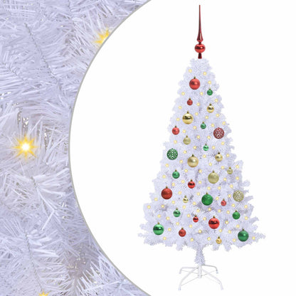 vidaXL Künstlicher Weihnachtsbaum Weiß 120 cm PVC und Stahl