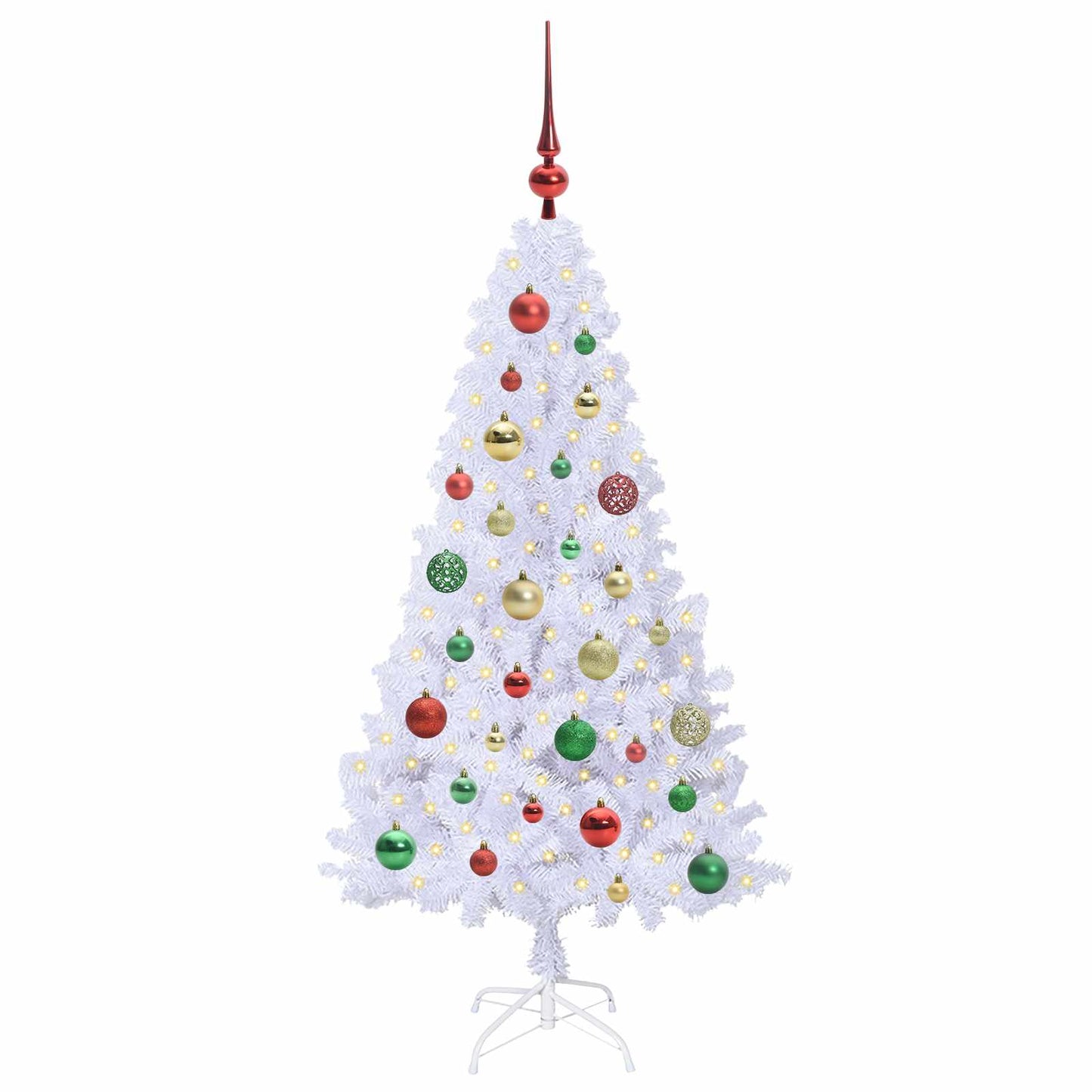 vidaXL Künstlicher Weihnachtsbaum Weiß 120 cm PVC und Stahl