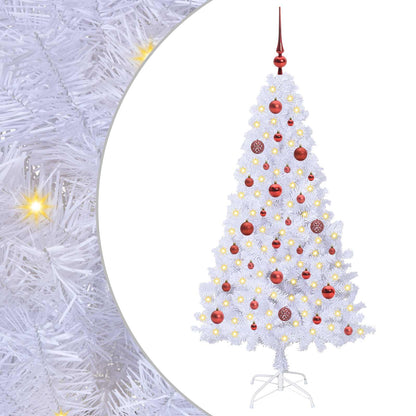 vidaXL Künstlicher Weihnachtsbaum Weiß 150 cm PVC und Stahl