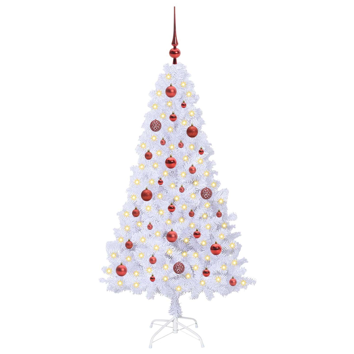 vidaXL Künstlicher Weihnachtsbaum Weiß 150 cm PVC und Stahl